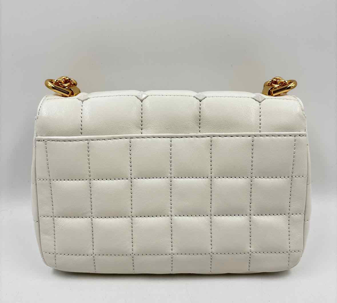 MICHAEL KORS Quilted White Leather SOHO Crossbody Purse w/Chain Strap