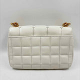 MICHAEL KORS Quilted White Leather SOHO Crossbody Purse w/Chain Strap