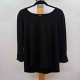 Chico's Women's Size L Black Solid Long Sleeve Shirt