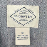 St Johns Bay Men's Size M Navy Plaid Long Sleeve Shirt