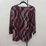 CJ Banks Women's Size 1X Black Abstract Long Sleeve Shirt