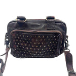 THE FRYE CO. Brown Studded Leather Satchel w/Crossbody Strap