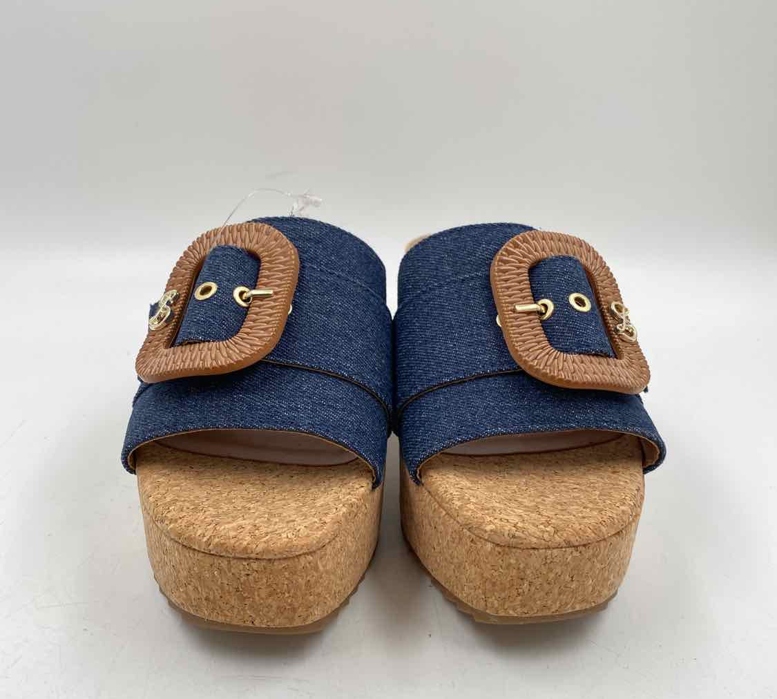 Sam & Libby Women's Shoe Size 6.5 Blue Solid Sandals