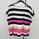 Talbots Women's Size XL Black Stripe Short Sleeve Shirt
