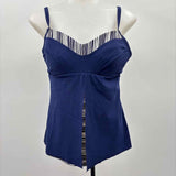 Christina Women's Size 8 Navy Stripe Swimsuit
