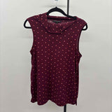 Banana Republic Women's Size M maroon Hearts Sleeveless Shirt