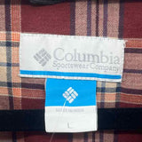 Columbia Men's Size L Maroon Plaid Long Sleeve Shirt