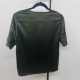 Frame Women's Size XS Green Solid Short Sleeve Shirt