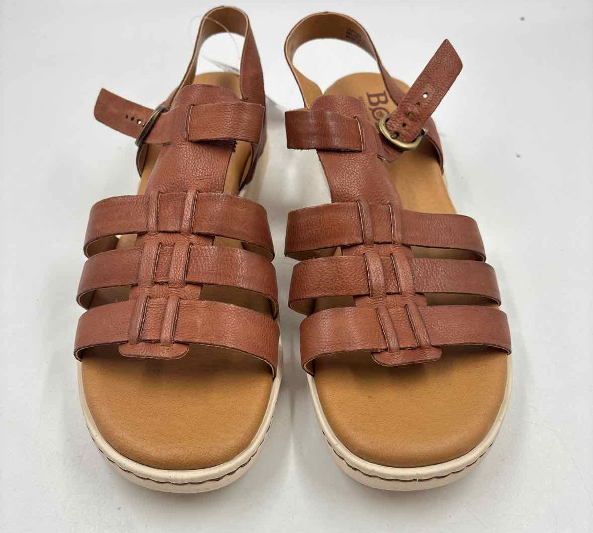 Born Women's Shoe Size 7 Caramel Solid Sandals