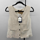 Tullea Women's Size XL Beige Stripe Vest
