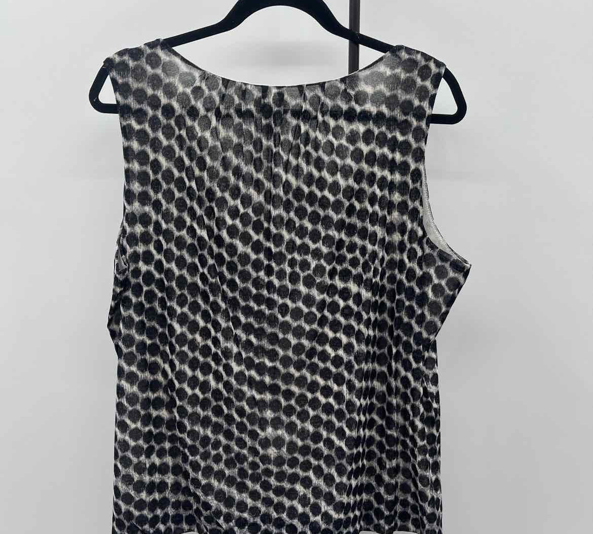 Chico's Women's Size L Black dotted Sleeveless Shirt