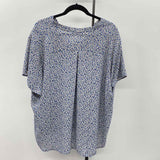Lush Women's Size 2X Blue Floral Short Sleeve Shirt