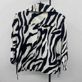 Chico's Women's Size M Black Zebra Jacket