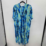 LOGO Women's Size 1X Blue Tie Dye Coverup