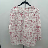 Lucky Brand Women's Size XL Red Floral Long Sleeve Shirt