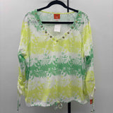 Hearts of Palm Women's Size XL Green Leaf Long Sleeve Shirt
