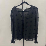 Blu Pepper Women's Size S Black dotted Long Sleeve Shirt