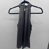 White House Black Market Women's Size S Pewter Solid Sleeveless Shirt
