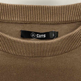 CUTS Men's Size M Brown Cotton Ribbed Sweater