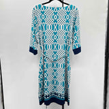 Liz Claiborne Women's Size XL Teal Geometric Dress