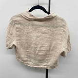 Valentina Naldi Women's Size L Beige Heathered Short Sleeve Shirt