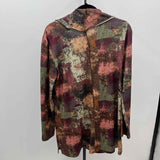 pure essence Women's Size M maroon Abstract Long Sleeve Shirt