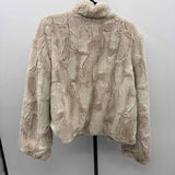 Blossom & Clover Women's Size L Beige Fur Jacket