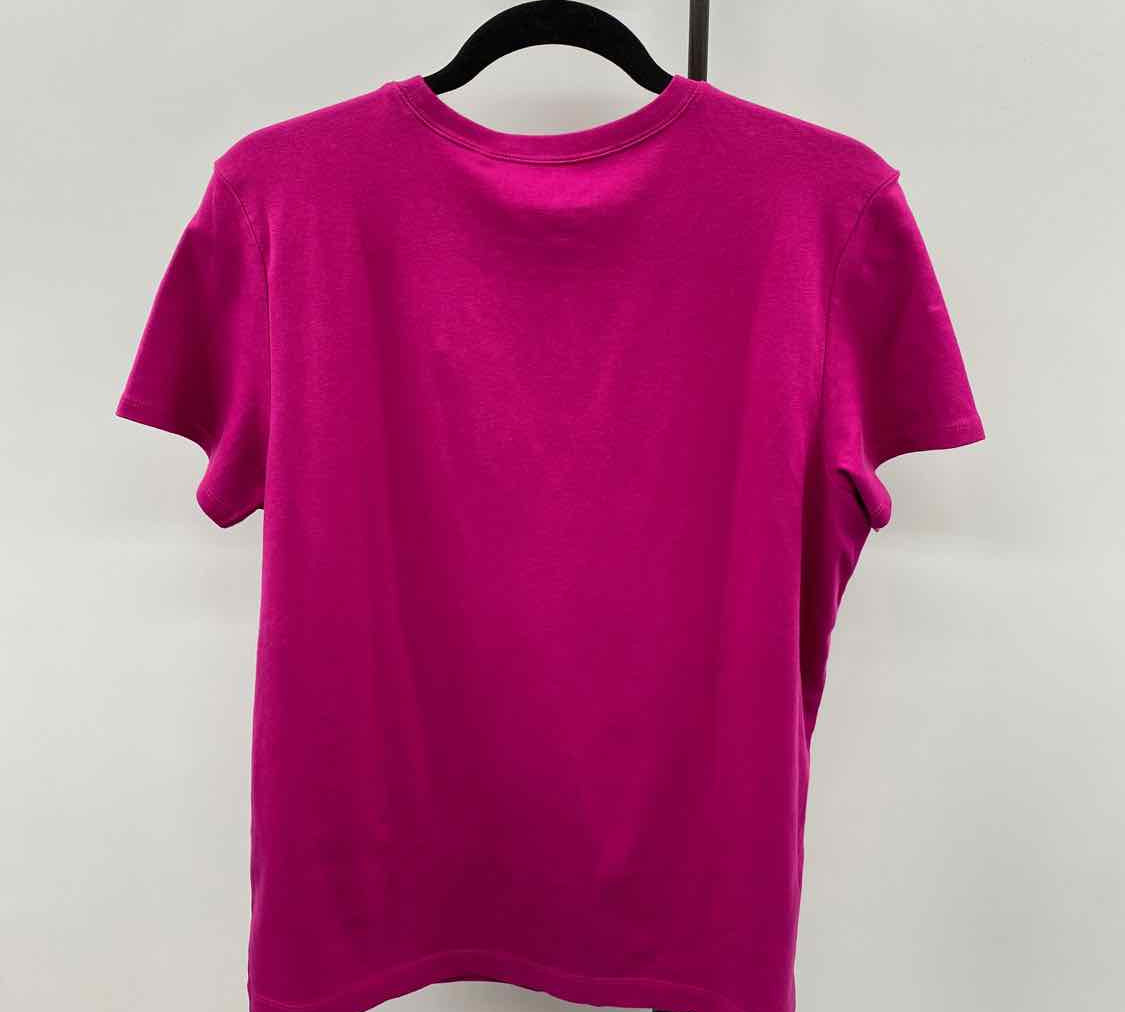 Chico's Women's Size XL Magenta Solid Short Sleeve Shirt