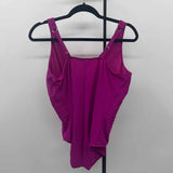 Aqua Green Women's Size 18 Magenta Solid Swimsuit - 1 Piece