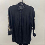 Fab'rik Women's Size L Black Embroidered Long Sleeve Shirt