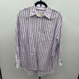 Maeve Junior's Size S Lilac Stripe Long Sleeve Shirt