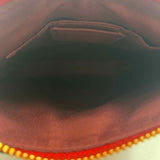 Interior COACH Red Saffiano Leather MINI ROWAN FILE BAG Adj Crossbody Purse