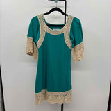 Judith March Women's Size 6 Teal Crochet Dress