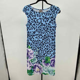 Chico's Women's Size 4 Blue Animal Print Dress