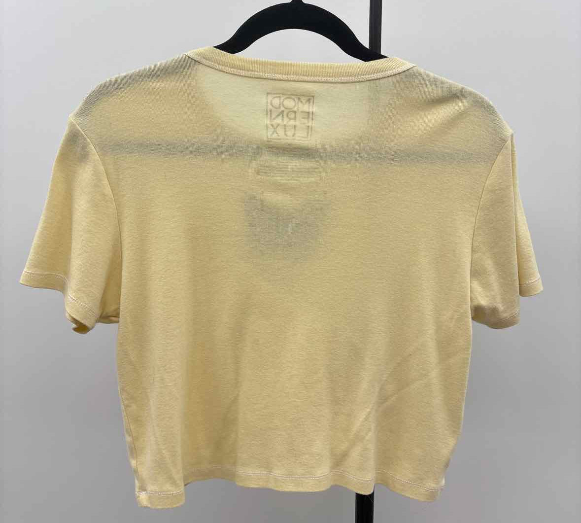 Modernlux Women's Size XL Yellow Butterfly Short Sleeve Shirt