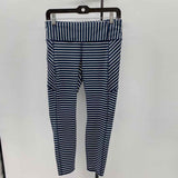 Athleta Women's Size 10 Navy Stripe Leggings