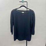 Ann Taylor Women's Size L Navy Solid Long Sleeve Shirt