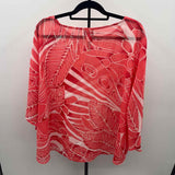 Chico's Women's Size L/XL coral Abstract Poncho