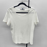 Karen Scott Women's Size M White Solid Short Sleeve Shirt