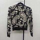 Ophelia Roe Women's Size S Charcoal Paisley Cardigan