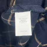 JJill Women's Size 2X Navy Checkered Long Sleeve Shirt