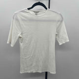 Banana Republic Women's Size M White Ribbed Short Sleeve Shirt