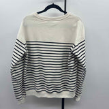 Staccato Women's Size S Ivory Stripe Sweatshirt