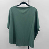 Mono b Women's Size S Green Ribbed Short Sleeve Shirt
