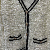 Sioni Women's Size L Ivory Textured Cardigan
