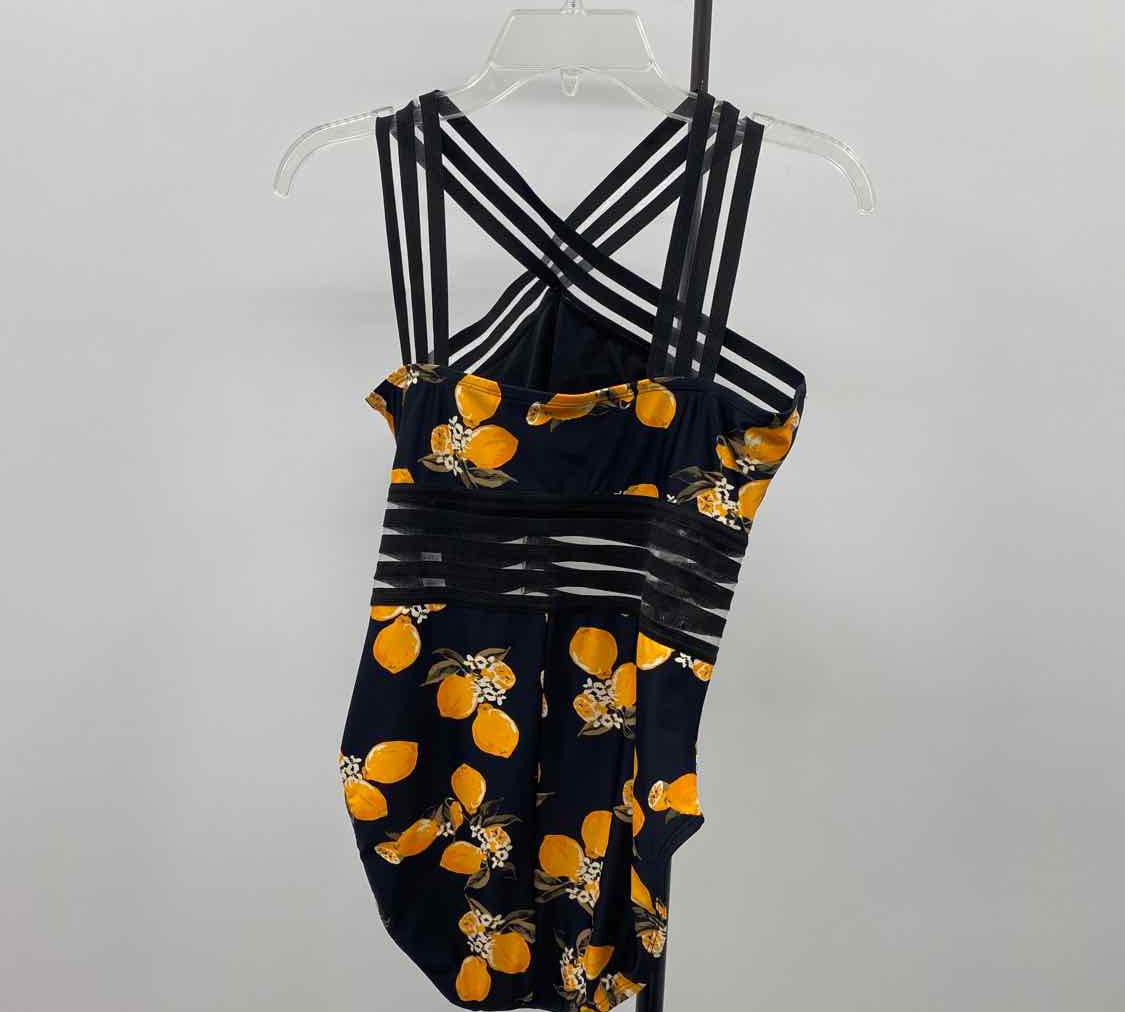 Hilor Women's Size 10 Black Fruit Swimsuit - 1 Piece
