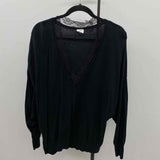 CABI Women's Size M Black Lace Long Sleeve Shirt