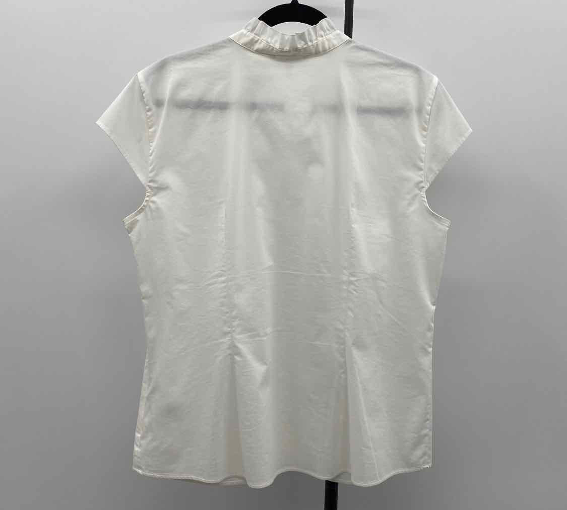 Brooks Brothers Women's Size L White Solid Short Sleeve Shirt
