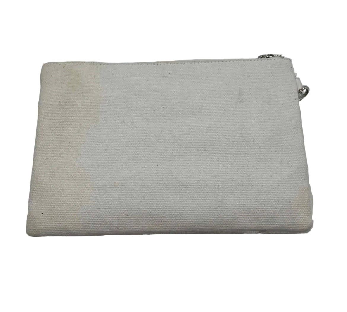 CHICO's Textured & Embellished White Clutch Wristlet Purse