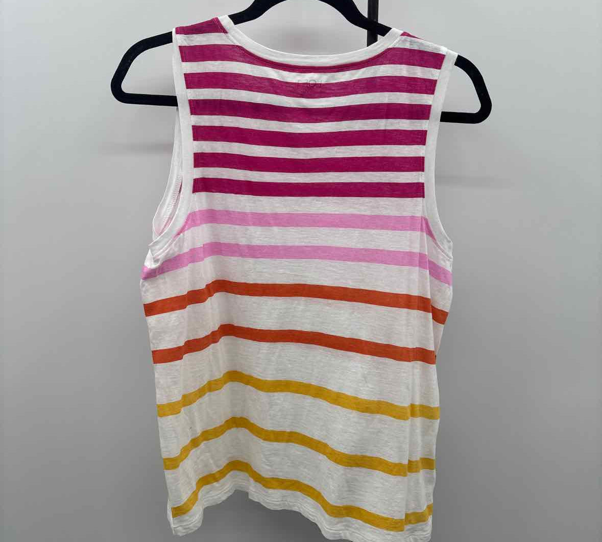 Loft Women's Size L Multi-Color Stripe Sleeveless Shirt